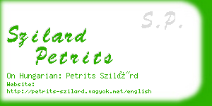 szilard petrits business card